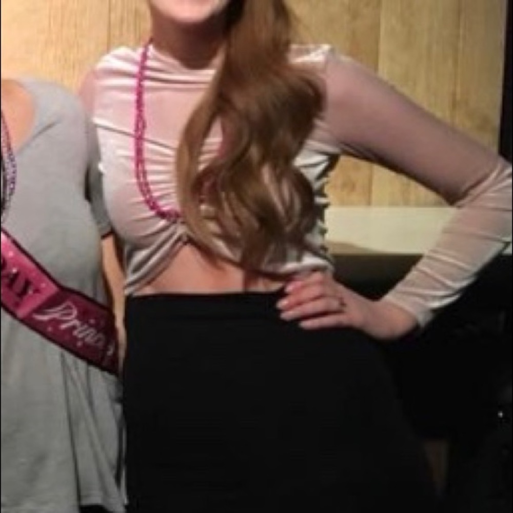 Blush textured crop top